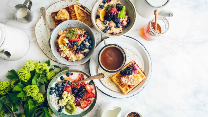 Close-up of a freshly prepared breakfast