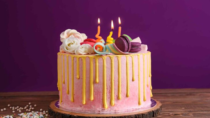 Assorted cakes on a serving surface