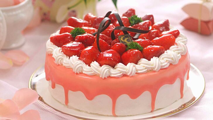 Fresh cake displayed on a table