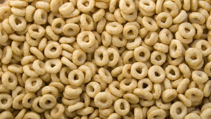 Cereal arranged on a serving surface