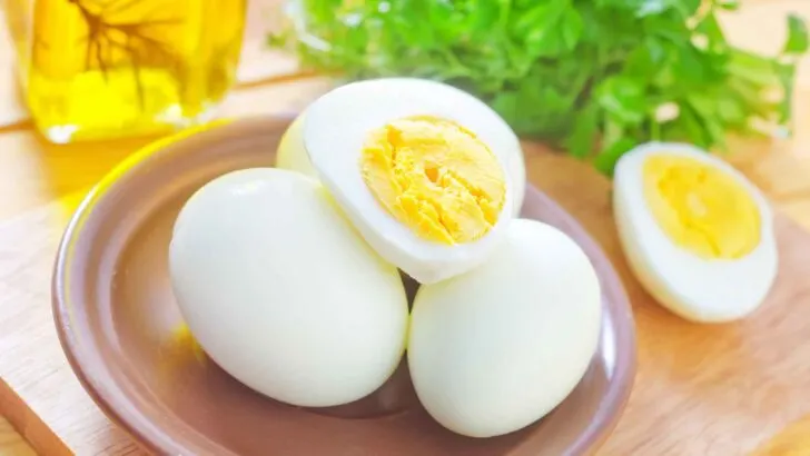 Fresh egg displayed on a table