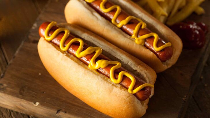 Fresh hot dog served on a table