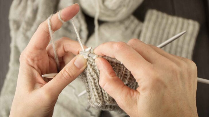 A cozy knitting project in progress