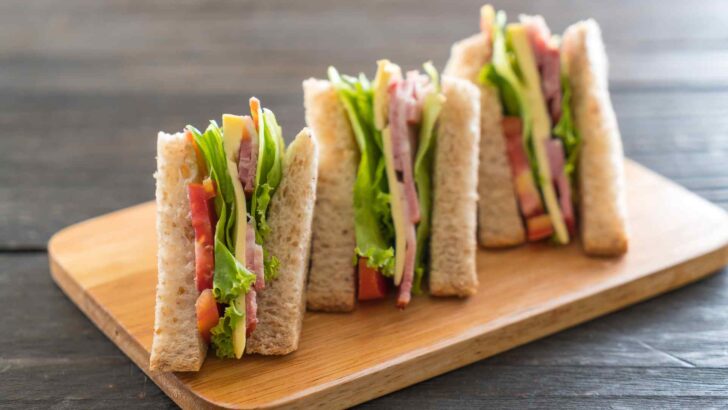 Fresh sandwich displayed on a table