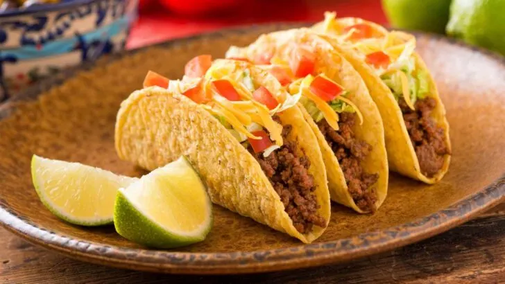 Fresh taco served on a table