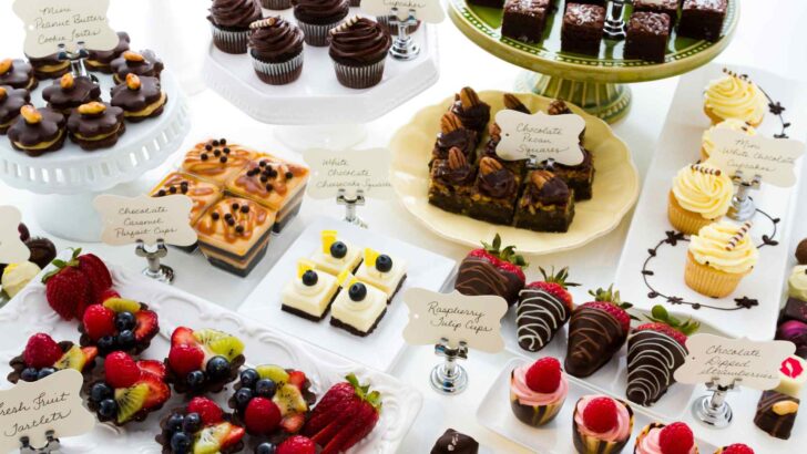 Detailed dessert displayed with natural texture