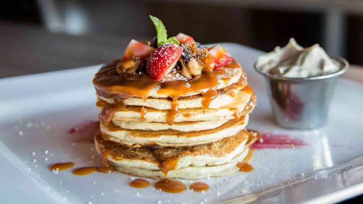 Close-up of freshly prepared pancakes