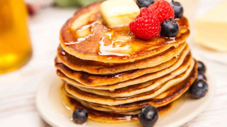 Fresh pancakes displayed with natural texture
