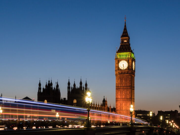 Big Ben and the Houses of Parliament illuminated at night