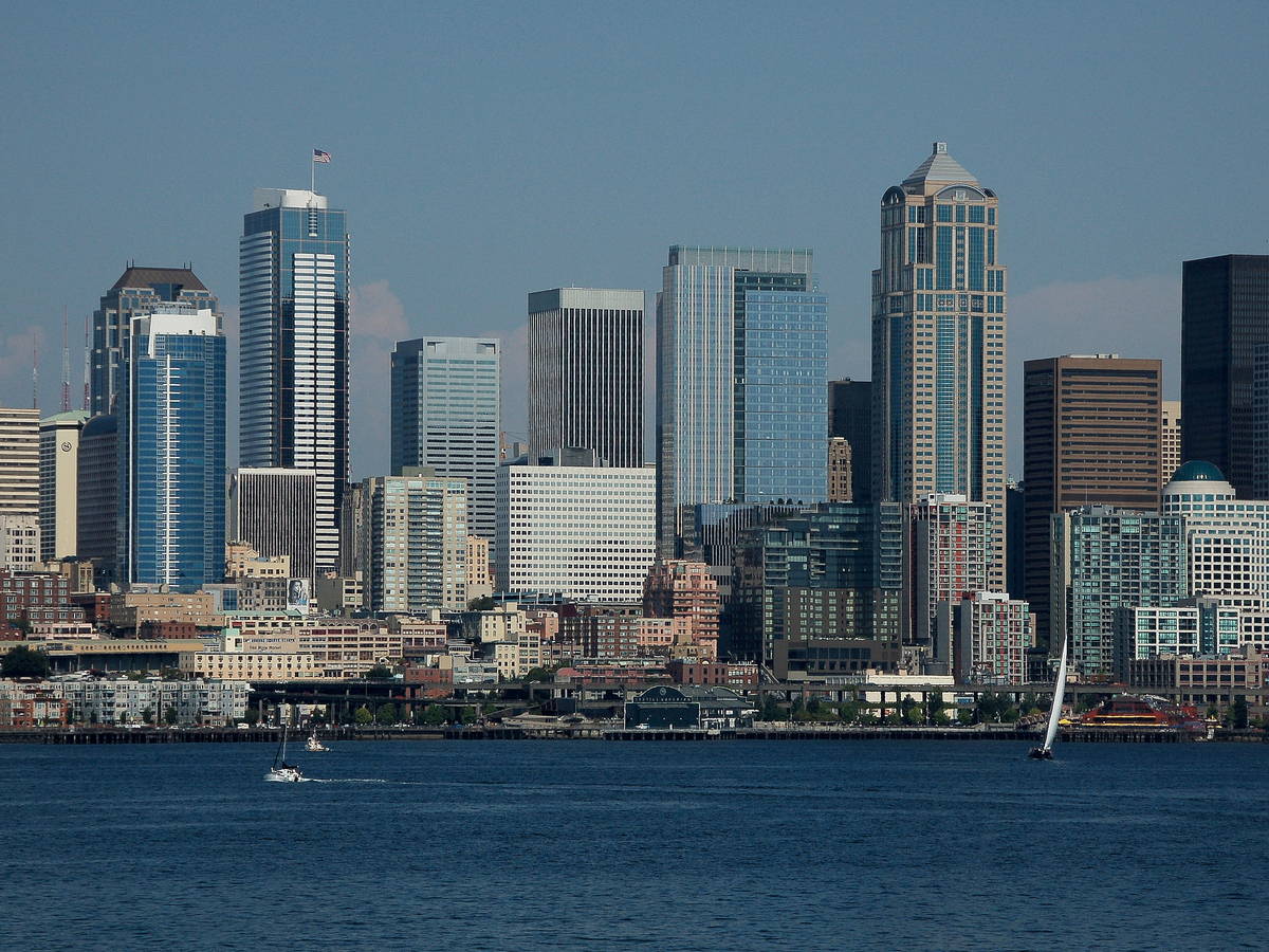 Downtown Seattle skyline viewed across the waterfront