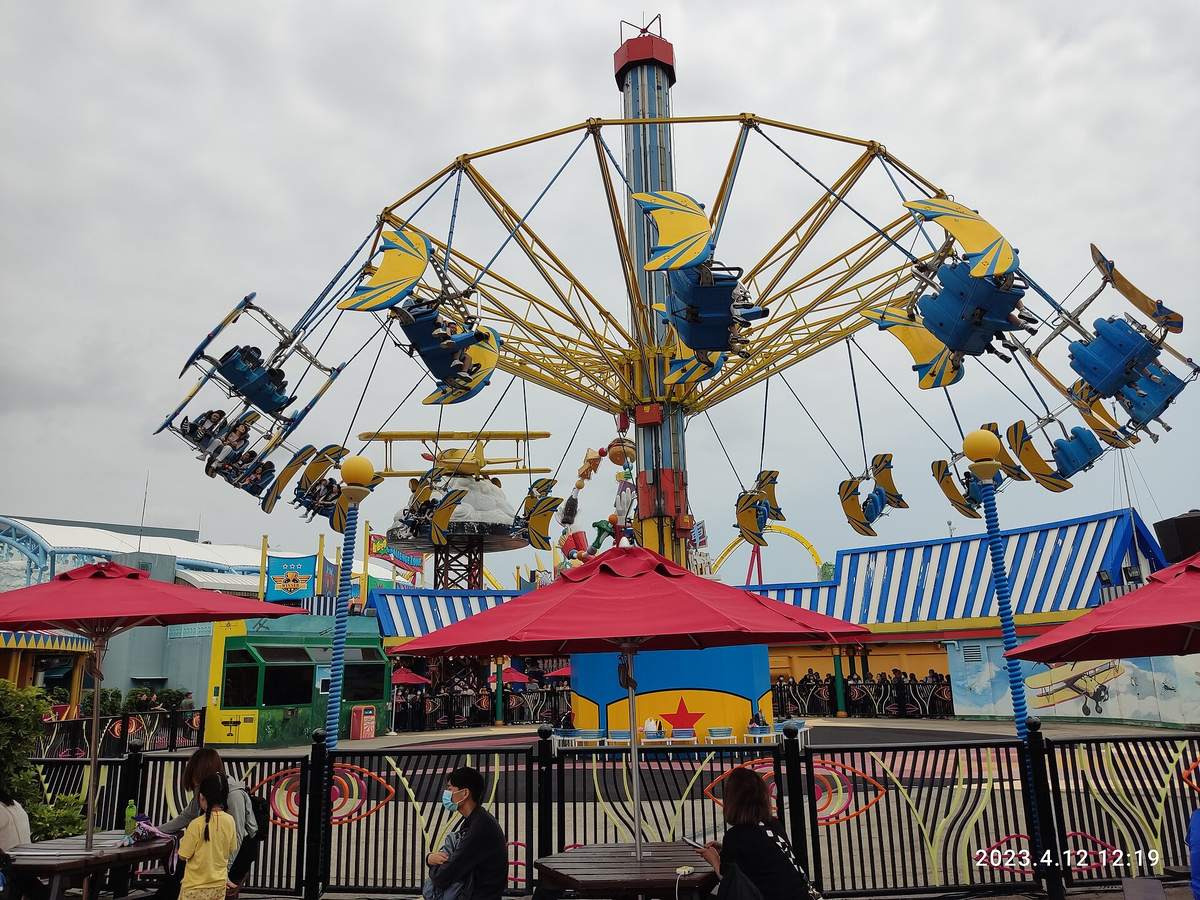 Brightly decorated game booth at an amusement carnival