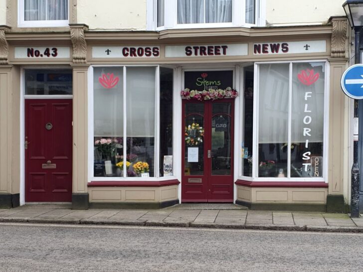 Storefront of a neighborhood florist and flower shop