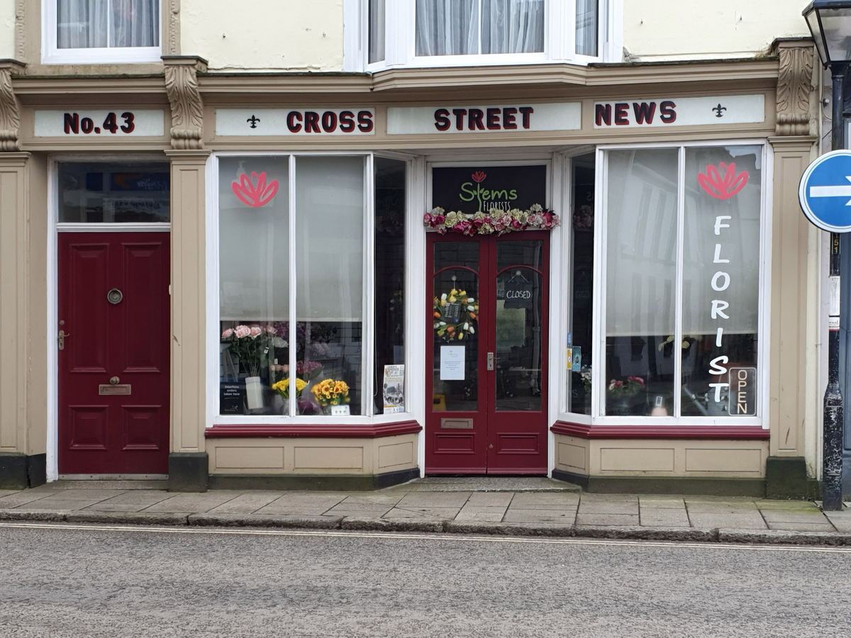 Storefront of a neighborhood florist and flower shop
