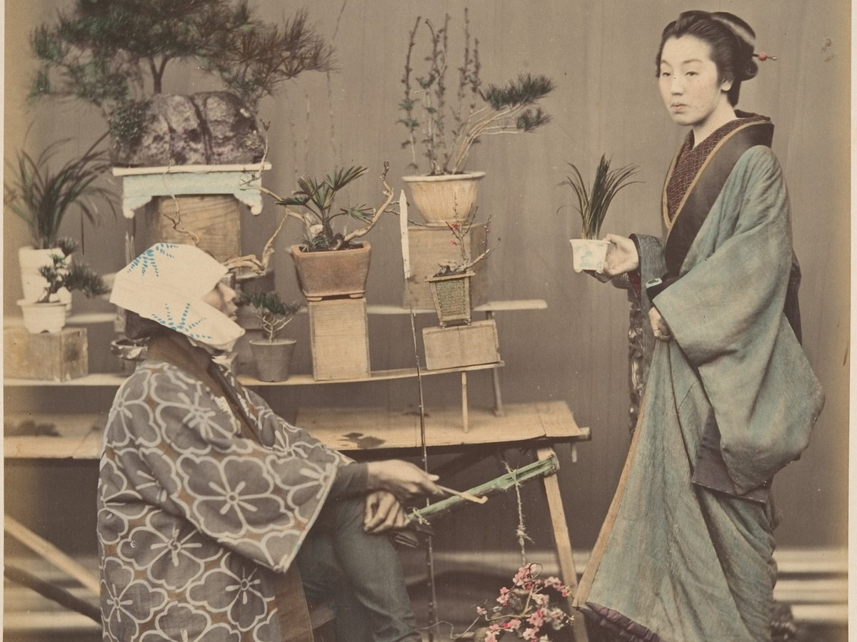 Florist creating a traditional flower arrangement