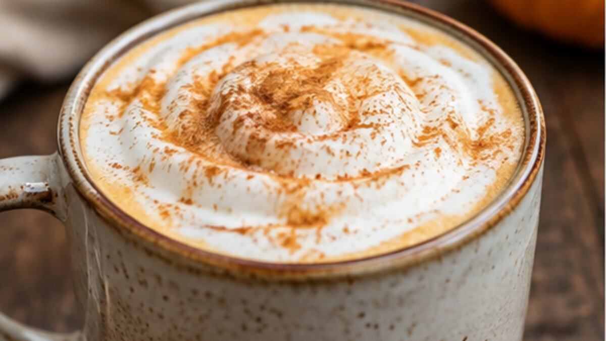 Pumpkin spice latte with whipped cream